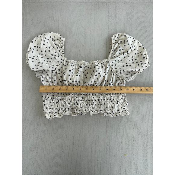 ZARA Milkmaid Puff Sleeve Crop Top Romantic Cottagecore Coquette Angelcore H - Picture 3 of 5